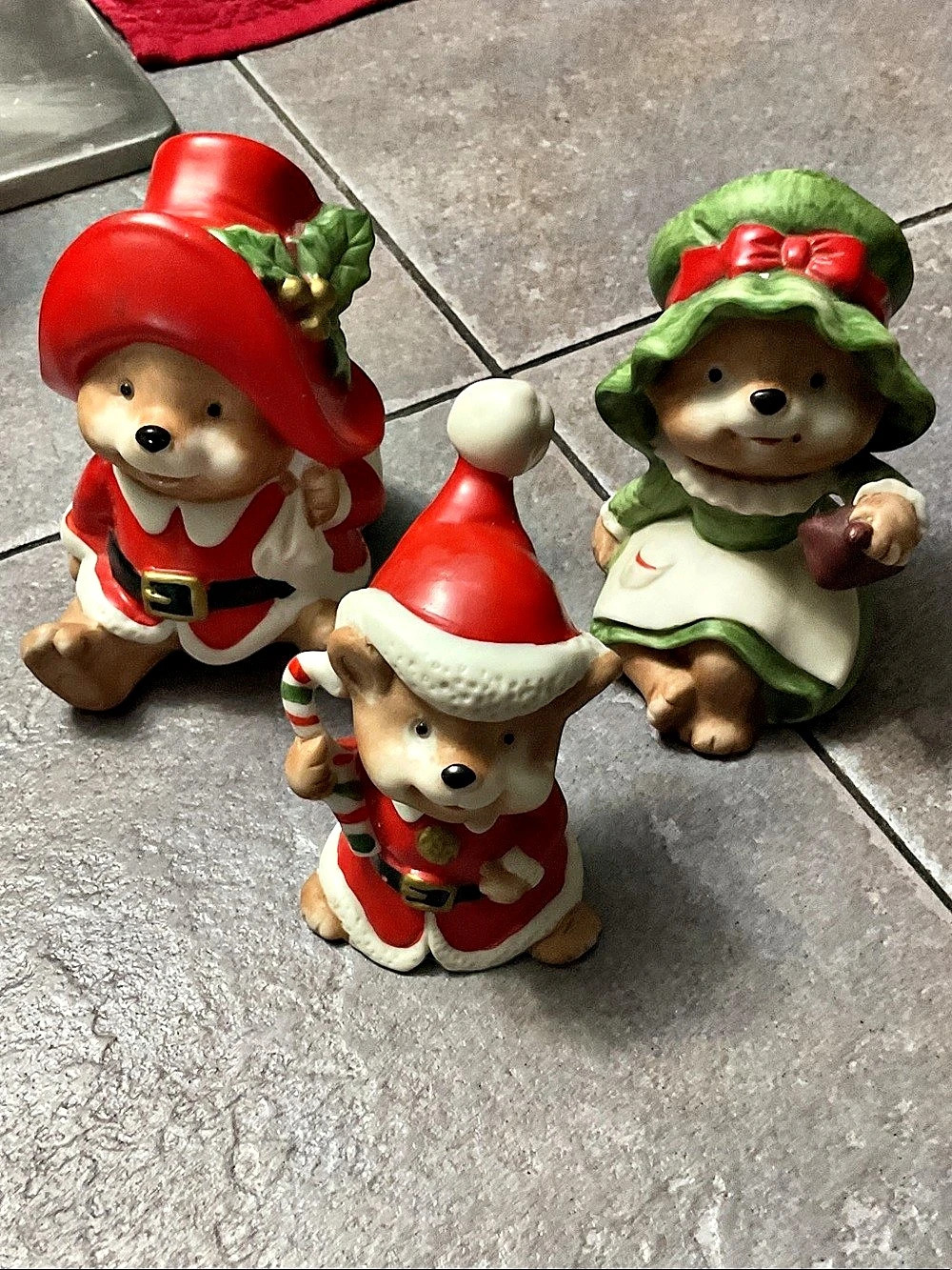 Christmas Bear Figurine Set of 3